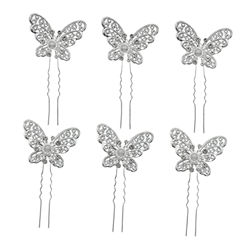 TOGEVAL 6 Stücke Schmetterlinge Perlen Haarnadeln Braut Haarschmuck Hochzeit Zubehör für Mädchen TOGEVAL 6 Stücke Schmetterlinge Perlen Haarnadeln Braut Haarschmuck Hochzeit Zubehör für Mädchen von TOGEVAL