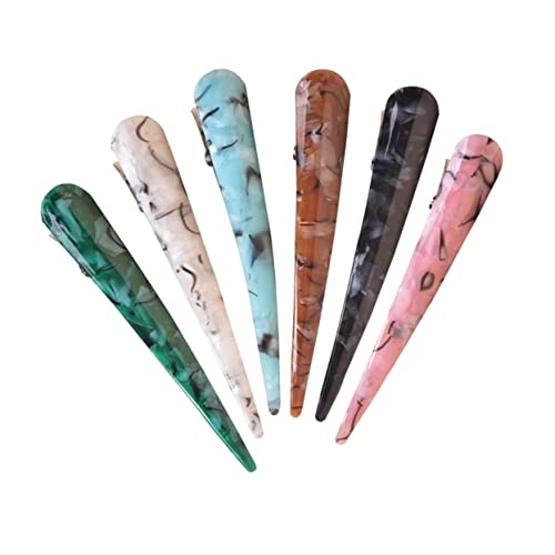 TOGEVAL 6stücke Acryl Haarklammern Für Damen in Mischfarben Große Dekorative Haarnadeln Im Ox-horn-design Perfekter Haarschmuck Für Besondere Anlässe Und Regelmäßigen Gebrauch von TOGEVAL