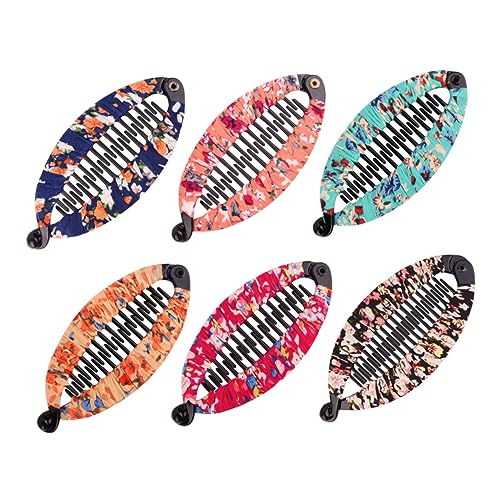 TOGEVAL 6stücke Fischförmige Haarspangen Blumenmuster Kopfschmuck Für Mädchen Und Frauen Elegant Und Vielseitig Einsetzbar von TOGEVAL