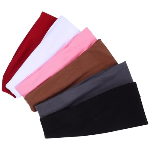 TOGEVAL 6stücke Pack Atmungsaktive Stirnbänder Elastische Schweißbänder Für Sport Yoga Und Laufen Schweißableitend Waschbar Sportbänder Für Damen Und Herren von TOGEVAL