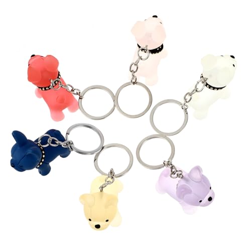 TOGEVAL Niedliches Schlüsselanhänger-Set 6-teilig Tier-schlüsselring Tier-schlüsselanhänger Taschenanhänger Leicht Zufällige Farbe von TOGEVAL