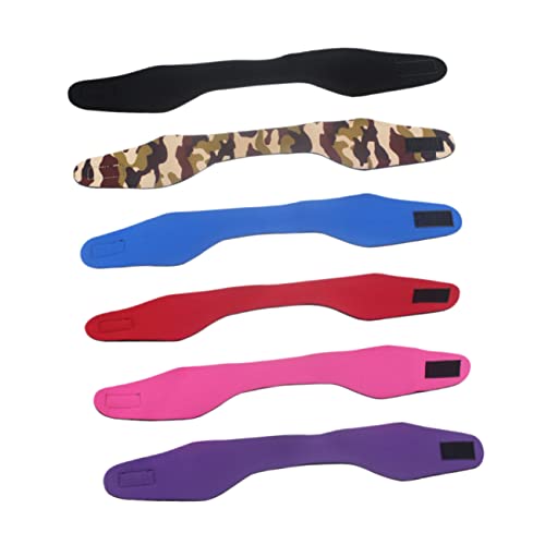 TOGEVAL 6stücke Neopren Schwimmband Für Erwachsene Wasserdichtes Sport-stirnband Schutz Ohren Für Schwimmen Yoga Und Fitnessaktivitäten Schwarz Rot Blau Camouflage Und von TOGEVAL