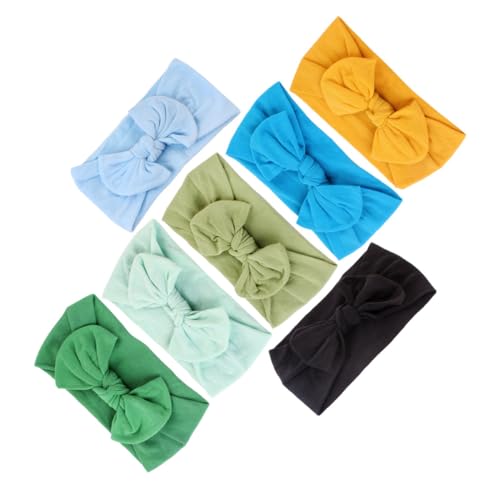TOGEVAL 7 Stück Teiliges Haarband mit Süßer Schleife Elastisch und Weiche Kopfbedeckung für Neugeborene Kleinkinder und Mädchen für Alltag Geburtstagsfeiern und Fotoshootings von TOGEVAL