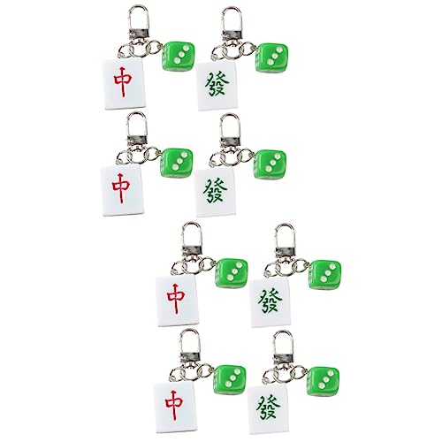 TOGEVAL 8 STK Mahjong-schlüsselanhänger Fliese Für Geldbörse Mahjong-schlüsseldekoration Feng Shui Glücklicher Schlüsselanhänger Auto Schlüsselanhänger Chinoiserie- Metall von TOGEVAL