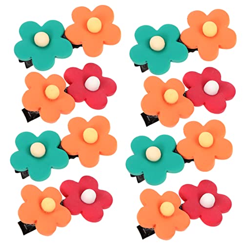 TOGEVAL 8 Stck Blumen Haarklammern für Mädchen Bunte Haarclips mit Blumen Design für Dickes und für von TOGEVAL