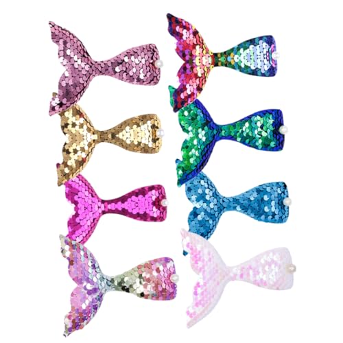 TOGEVAL 8 Stck Teiliges Meerjungfrau Haarklammern für Kleine Mädchen Glitzernde Pailletten Haarspangen Bunte Sichere Haaraccessoires Bequem und Modisch für Alltag und Festtage von TOGEVAL