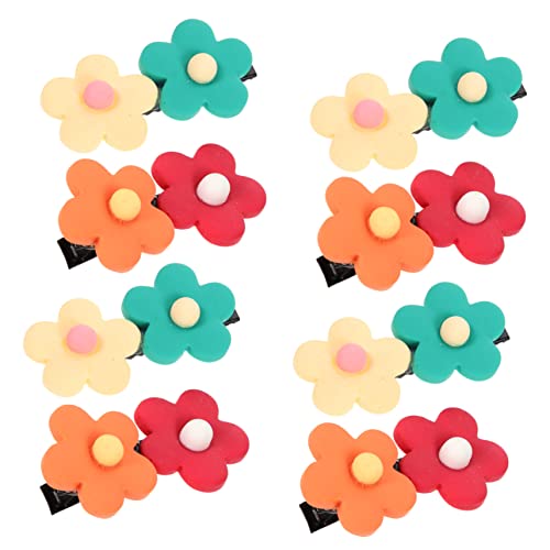 TOGEVAL 8 Stck. Kleine Haarspangen für Mädchen Blumige Haarklammern Fröhlichen Farben für Kinderfrisuren Leicht und Bequem zu Tragen Rutschfest für Feines und Dickes Haar von TOGEVAL