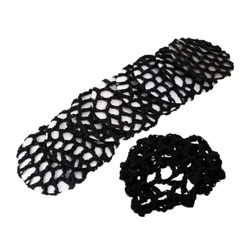 TOGEVAL 8 Stück Teiliges Ballett Haarnetz für Damen Elastisches Atmungsaktives Tanz Haarnetz mit Großem Verstellbares Dutt für Ballett Tanz und Alltag Schwarz Langlebig und Flexibel von TOGEVAL