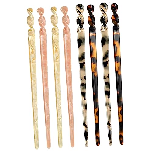 TOGEVAL 8 Stück Teiliges Chinesische Haarnadeln aus Acetat Klassische Lange Haarstäbe in Tiefem und Hellem Schildpatt Stilvolle Haarschmuck Accessoires für Damen Langlebig und Vielseitig von TOGEVAL