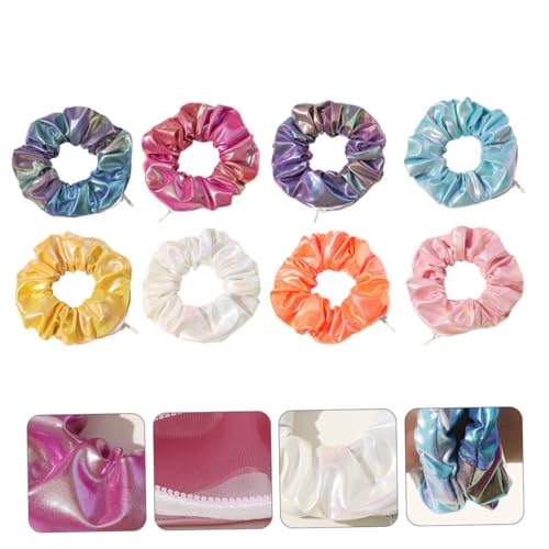 TOGEVAL 8 Stück Teiliges Kreative Haargummis mit Einzigartigem Reißverschlussdesign Weiches Pu material Elastisch und Süßes Haarschmuck für Mädchen Schonend zu Haaren Modisches von TOGEVAL