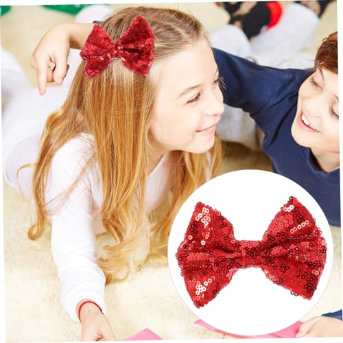 TOGEVAL 8 Stück Teiliges Pailletten Haarschleifen Glitzernde Haarspangen für Mädchen und Frauen Langlebige Schleifen Haarclips Vielseitig für Party Weihnachten Alltag Geeignet von TOGEVAL