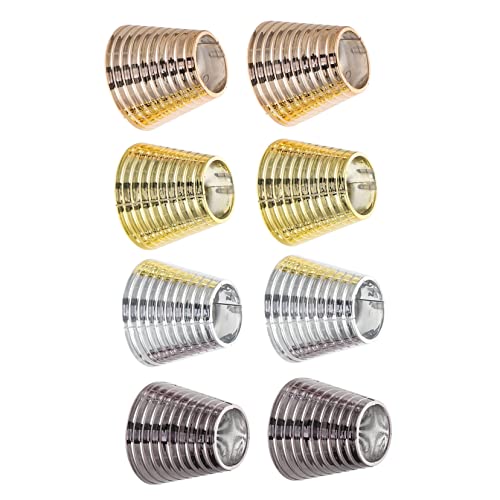 TOGEVAL 8 Stück Teiliges Spiral Pferdeschwanz Haarclips Verstellbare Haarknoten Halter aus Metalloptik in Gold Roségold Schwarz und Silber Modische Haarspangen für Frauen und Mädchen von TOGEVAL