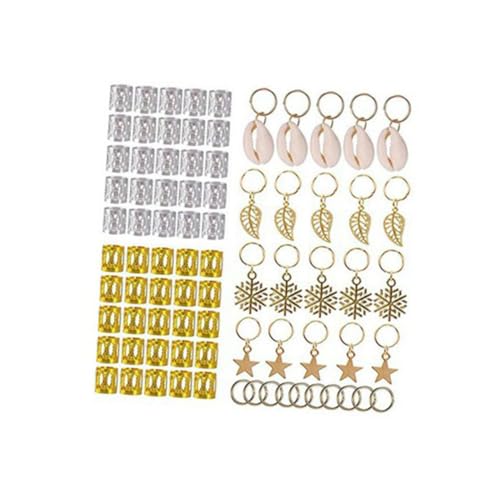 TOGEVAL 80 Stück Teiliges Haarringe für Zöpfe Filigrane Dreadlocks Schmuckringe aus Rostfreiem Aluminiumlegierung Biegsam und Leicht Geeignet für Festival und Party Haar Dekoration von TOGEVAL