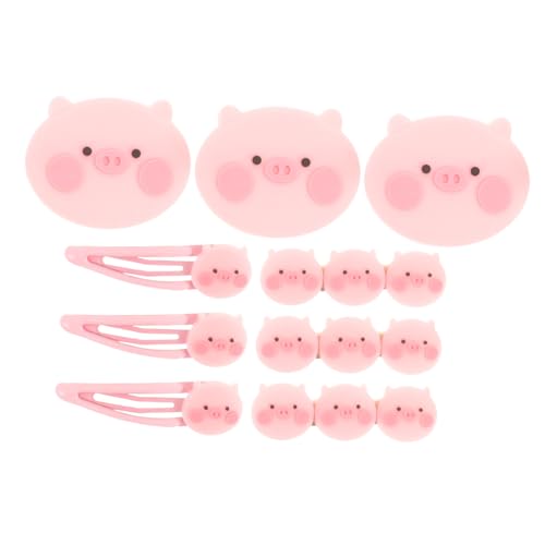 TOGEVAL 9 Stück Rosa Schwein Haarnadeln Für Kinder Cartoon Haarspangen Süßes Haarzubehör Für Mädchen Langlebige Haarnadeln Für Partys Und Besondere Anlässe von TOGEVAL
