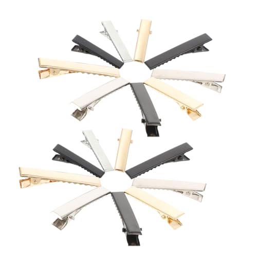 TOGEVAL 90 Stück Teiliges Kleine Metall Haarspangen Entenschnabel Clips in Stahl Schwarz Gold für Frauen Mädchen DIY Haarschmuck Leichte Rutschfeste Haarklammern Vielseitig für Styling von TOGEVAL