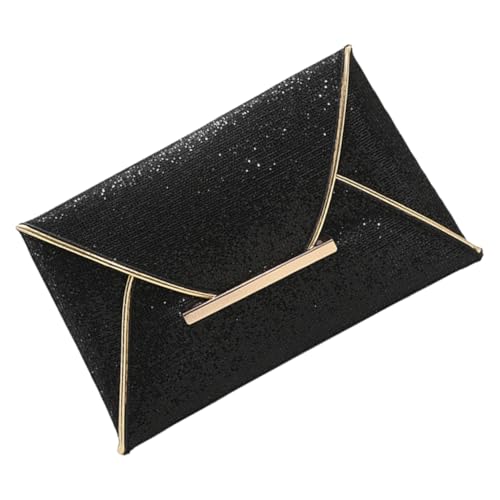 TOGEVAL Abend Clutch Tasche Für Frauen Elegante Handtasche Im Envelope-Stil Glänzende Schwarze Abendtasche Für Partys Und Formelle Anlässe Vielseitig Und Stilvoll von TOGEVAL