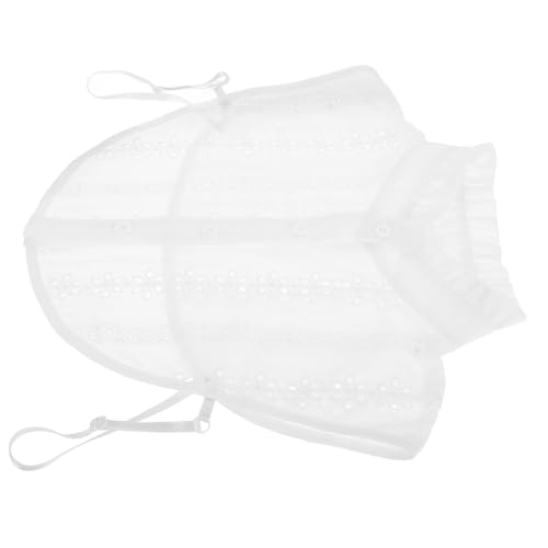 TOGEVAL Abnehmbarer Fake Kragen Damen Weiß mit Modischem Rüschensaum Vielseitiger Einsatz für Blusen Pullover und Jacken Elegante Herbst winter Fein Gearbeitet und Langlebig von TOGEVAL