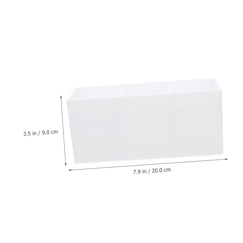 TOGEVAL Acryl Desktop Aufbewahrungsbox Weiß Fächer Makeup Pinselhalter Kosmetik Organizer für Schlafzimmer Badezimmer Toilettenartikel Ordnung von TOGEVAL