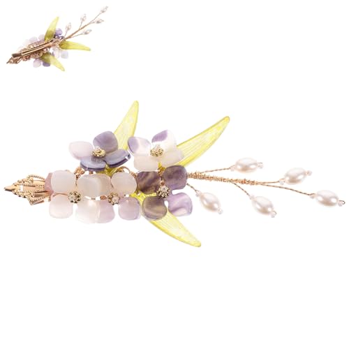 TOGEVAL Antike Haarspange mit Chinesischem Blumen design Klassische Haarschmuck Damen Robustes Harz und Zinklegierung Traditioneller Kopfschmuck für Kostüm und Hochzeit Komfortabel für von TOGEVAL
