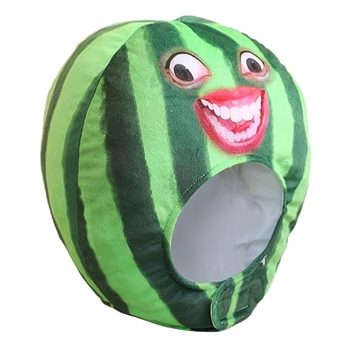 TOGEVAL Ausdruckswassermelonenhaube hutschachtel caps Festliche Kopfbedeckung Lustiger Hut Leistungsstütze Fruchtkopf Wassermelonenhut- für Erwachsene Cosplay-Kopfbedeckung Plüsch von TOGEVAL