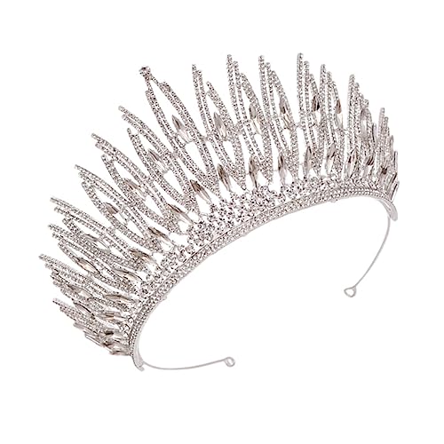 TOGEVAL Barock Brautkrone Silber Leichtes Langlebiges Haarschmuck für Hochzeit Verlobung und Party Strahlendes Tiara Design für Unvergesslichen Auftritt von TOGEVAL
