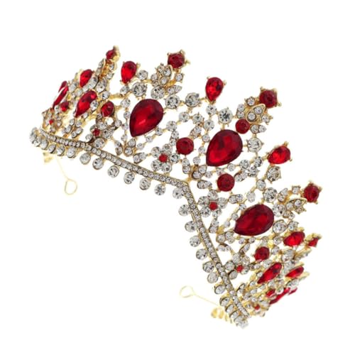 TOGEVAL Barock Vintage Brautkrone mit Strass und Perlen Edle Tiara Haarschmuck für Hochzeit Verlobung Festliche Anlässe Leicht Langlebig Geeignet für Braut und Feierlichkeiten von TOGEVAL