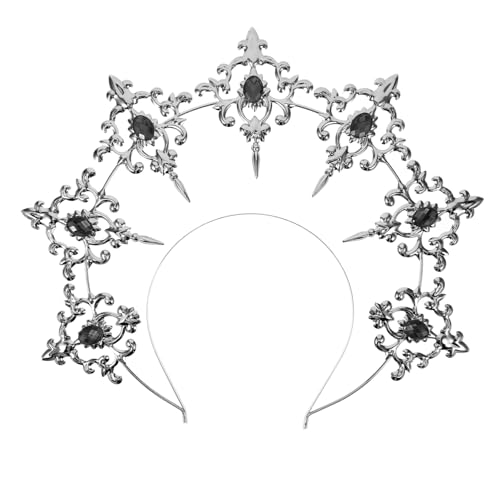 TOGEVAL Barock stil Metall Haarreif Dunkel Göttin Kopfschmuck Leicht Party Foto Requisite Cosplay Festtags accessoire für Mädchen von TOGEVAL