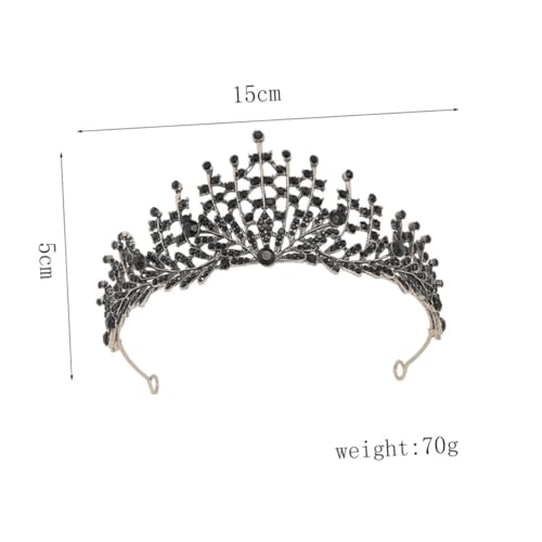 TOGEVAL Barocke Brautkrone Schwarz Tiara Diadem Kopfstück Vintage Stil Komfortabel Für Hochzeit Geburtstag Party von TOGEVAL