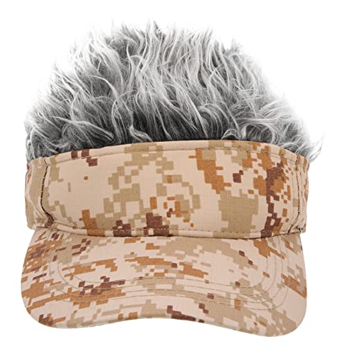 TOGEVAL Baseballmütze Mit Perücke Für Herren Outdoor-sport Hut Uv-schutz Angeln Camping Picknick Strand von TOGEVAL