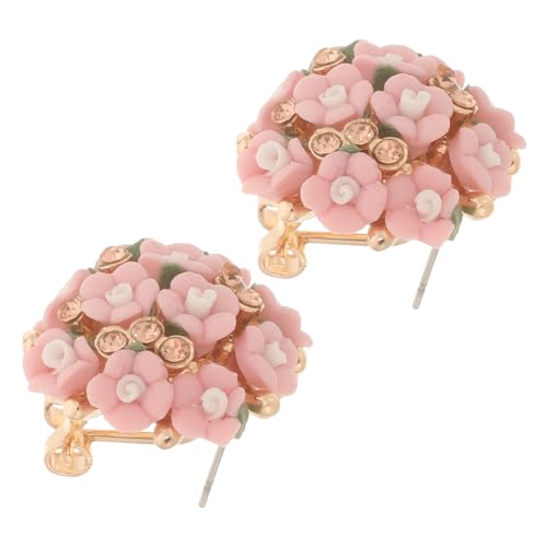 TOGEVAL Blumen Ohrstecker Damen Zarte Vintage Ohrschmuck Kleine Stecker Eleganter Ohrschmuck Modisch Vielseitig Kombinierbar Leichte Ohrringe Rosa von TOGEVAL