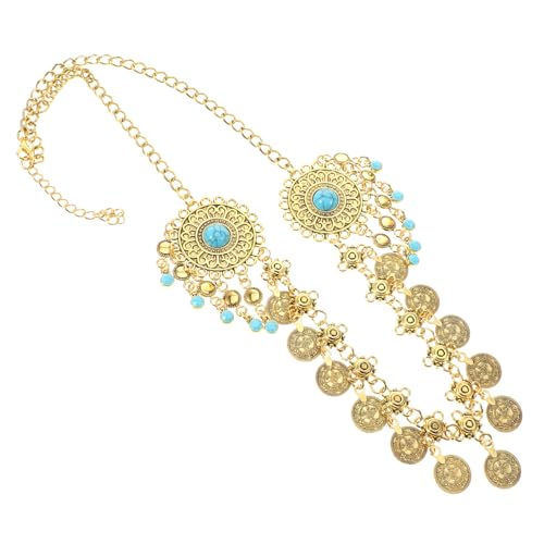 TOGEVAL Vintage Bohemian Kopfschmuck Kette Mit Quasten Für Frauen Retro Haarschmuck Kopfschmuck Für Hochzeiten Und Festivals von TOGEVAL