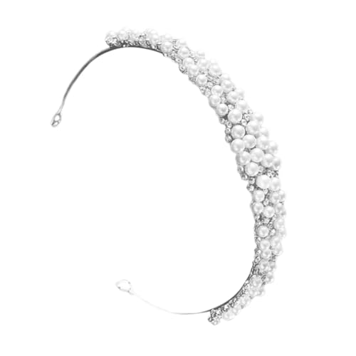 TOGEVAL Perlenstirnbänder Für Damen Silbernes Stirnband Mit Imitation Perlen Als Brautschmuck Für Hochzeit Und Prom Party Langlebiges Kopfstück von TOGEVAL
