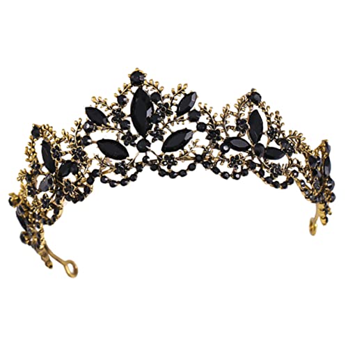 TOGEVAL Braut Tiara aus Glänzendem Legierungsmetall Komfortabel und Leicht mit Barock Schwarzdiamant Design Verarbeitet für Hochzeit Verlobung und Festliche Anlässe von TOGEVAL