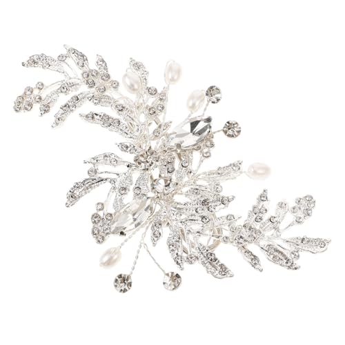 TOGEVAL Blattbrosche Mit Strassdekoration Brosche Für Brautkleider Hochzeitsaccessoires Anstecknadel Für Damen Silberne Metallbrosche Für Besondere Anlässe von TOGEVAL