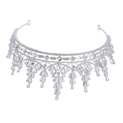TOGEVAL Brautkrone Funkelnden Strasssteinen Leichtes Langlebiges Tiara Haarband für Frauen Eleganter Haarschmuck für Hochzeit Verlobung Abschlussball und Festliche Anlässe von TOGEVAL