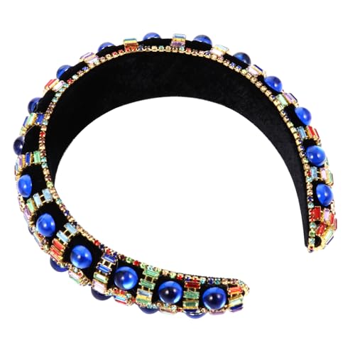 TOGEVAL Breites Gepolstertes Haarreifen mit Funkelnden Strasssteinen Retro Haarschmuck für Frauen und Mädchen Eleganter Glitzer Haarkranz für Hochzeit Party und Festliche Anlässe von TOGEVAL
