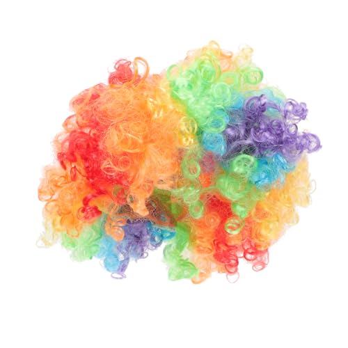 TOGEVAL Bunte Clown Perücke Regenbogen Kostümzubehör Lustige Haarrequisite Für Karneval Mottoparty Halloween von TOGEVAL