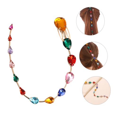 TOGEVAL Bunte Wasserfall haarspange mit Kristall tasseln Funkelnde Haarkette für Frauen Eleganter Haarschmuck für Hochzeiten Partys und Festliche Anlässe Modische Haarverlängerung und von TOGEVAL