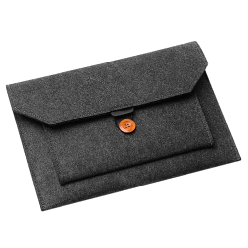 TOGEVAL Business Laptop Schutzhülle aus Filz Kratzfest und Leicht Große Kapazität mit Zusätzlichen Taschen für Zubehör Handliche Notebook Tasche für Tablet und Computer Schwarz von TOGEVAL