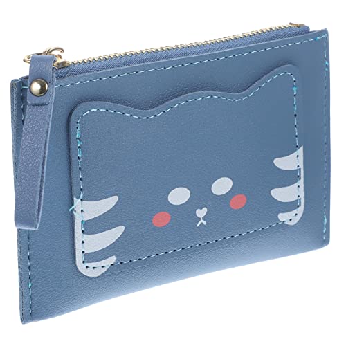 TOGEVAL Cartoon-Geldbeutel Geldbörse Für Kinder Katzengeldbörse Portemonnaie Wechseln Karten Für Kinder Geldbörsen Mit Rundum-reißverschluss Für Damen Kinder Geldbörse Münzgeldbörse Blue von TOGEVAL
