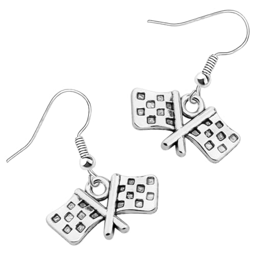 TOGEVAL Checkered Flag Ohrringe Damen Racing Charm Schmuck Leicht Tragbar Stilvoll Für Party Festival Renntag Attraktives Design Perfektes Für Frauen von TOGEVAL