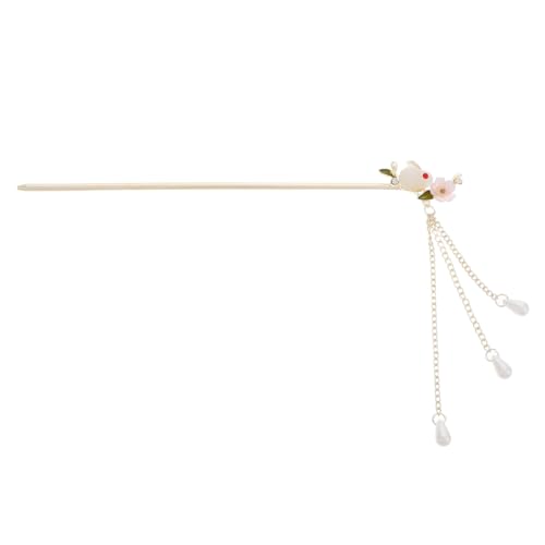 TOGEVAL Chinesische Haarnadeln Mit Hängendem Quasten Damen Vintage Haarstab Für Hanfu Asiatischer Haarschmuck Handgefertigte Kaninchenkopf-haarnadel von TOGEVAL