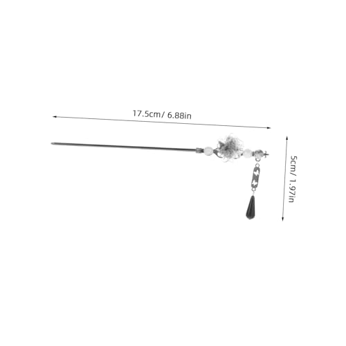 TOGEVAL Chinesischer Haarschmuck Damen Metall Haarstab Retro Wasserfarben Blüten Haarstäbchen mit Anhänger für Formelle Frisuren und Traditionelle Haar deko von TOGEVAL