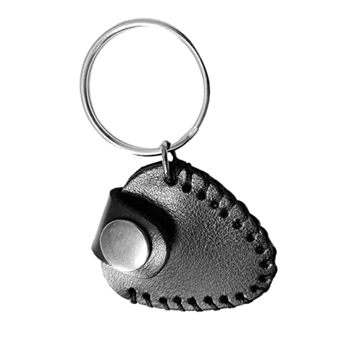 TOGEVAL Cowhide Gitarrenplektrum Aufbewahrungstasche Tragbar Kratzfest Gitarrenplektren Organizer Schlüsselanhänger für Gitarren Ukulelen Zubehör von TOGEVAL