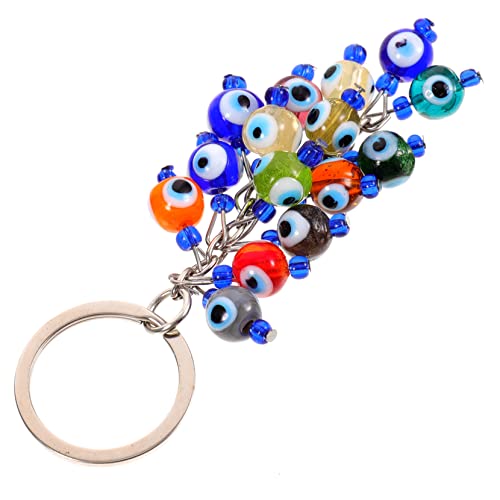 TOGEVAL Dämonen Augen Schlüssel Autoanhänger Schlüsselanhänger Aus Perlen des Bösen Blicks Kette Rucksack-zubehör Hängender Schlüsselanhänger Autozubehör Schlüsselanhänger-Charm Glas von TOGEVAL