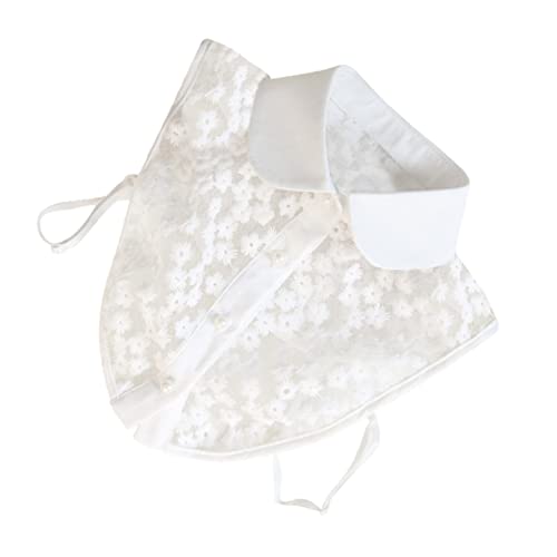 TOGEVAL Abnehmbarer Kragen Aus Spitze Falscher Kragen Für Damen Halbhemdkragen Weiß Abnehmbarer Blusenkragen Kleidungszubehör von TOGEVAL