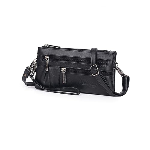 TOGEVAL Mini Damen Umhängetasche Schwarz Clutch Abendtasche Messenger Bag Klein Umschlaghandtasche Elegante Handtasche Mit Polyesterfutter Für Party Hochzeit von TOGEVAL