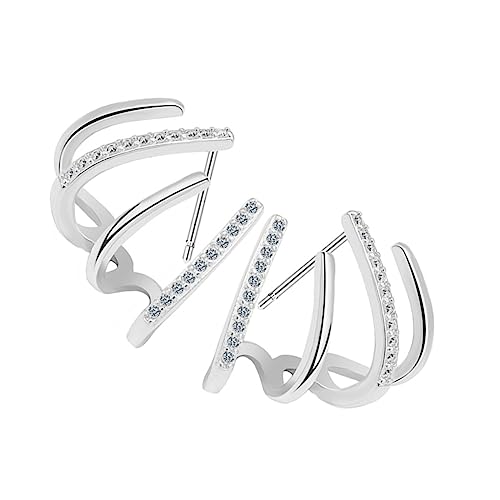 TOGEVAL Damen Ohrstecker mit Krallenform und Zirkonia Ohrschmuck für Frauen und Mädchen Verarbeitung Bequemes Tragen für Alltag und Besondere Anlässe von TOGEVAL