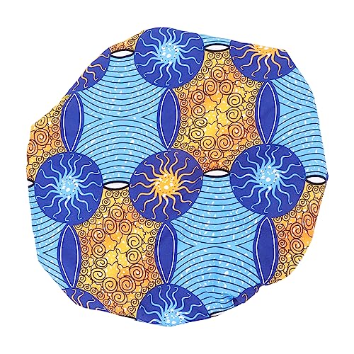 TOGEVAL Damen Schlafhaube aus Elastischem Polyester mit Afrikanischem Print Doppellagig Satinierte Haarkappe für Lockiges Haar Haarschonend und Vielseitig für Nacht und Pflege Geeignet von TOGEVAL