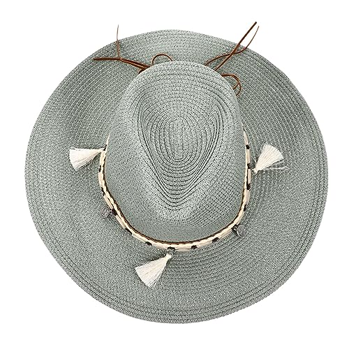 TOGEVAL Damen Sommerhut Strohhut mit breiter Krempe und Retro-Quastendetails für Frauen und Mädchen in Grau TOGEVAL Damen Sommerhut Strohhut mit breiter Krempe und Retro-Quastendetails für Frauen und Mädchen in Grau von TOGEVAL